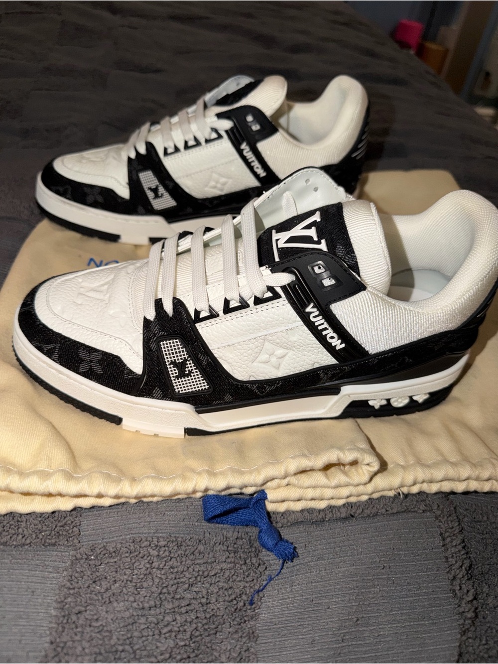 Louis Vuitton Black & White Low-Top Sneakers